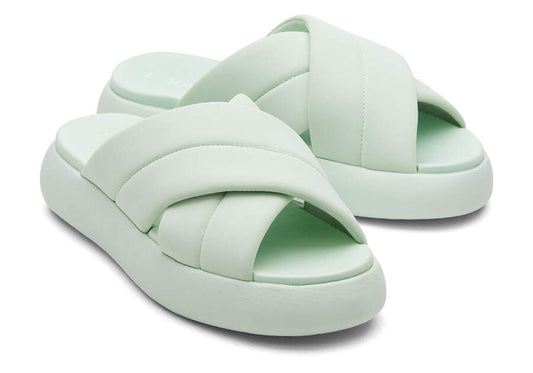 TOMS Womens Alpargata Mallow Crossover Repreve Slide - Mint Green