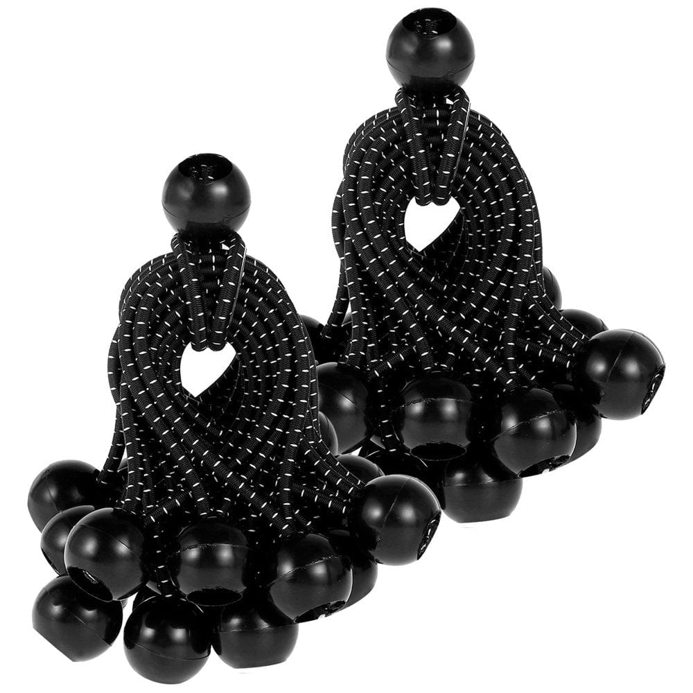 4” Inch Ball Bungee 50-Pack of Black Bungee Tie down Cords W/ Plastic Balls