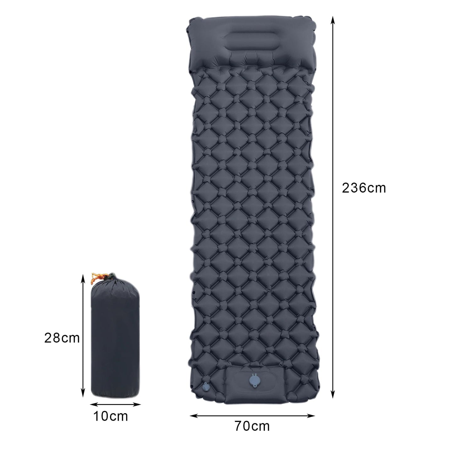 Outdoor Camping Inflating Sleeping Pad Waterproof Ergonomic Design Compact Size Portable Inflatable Sleeping Mat Air Bed