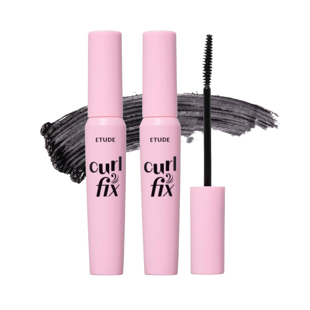 ETUDE (1+1) Curl Fix Mascara Set #Black (23AD) | A curl fix mascara that keeps fine eyelashes powerfully curled up for 24 hours by ETUDE's own Curl 24H Technology