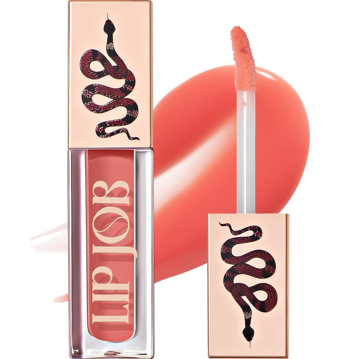 SELESTIA BEAUTY Lip Plumper Gloss Lip Job - Plumping Lip Gloss with Glossy Finish - Hydrating & Smoothing Formula - 0.14 Fl Oz (Slinky Silk)