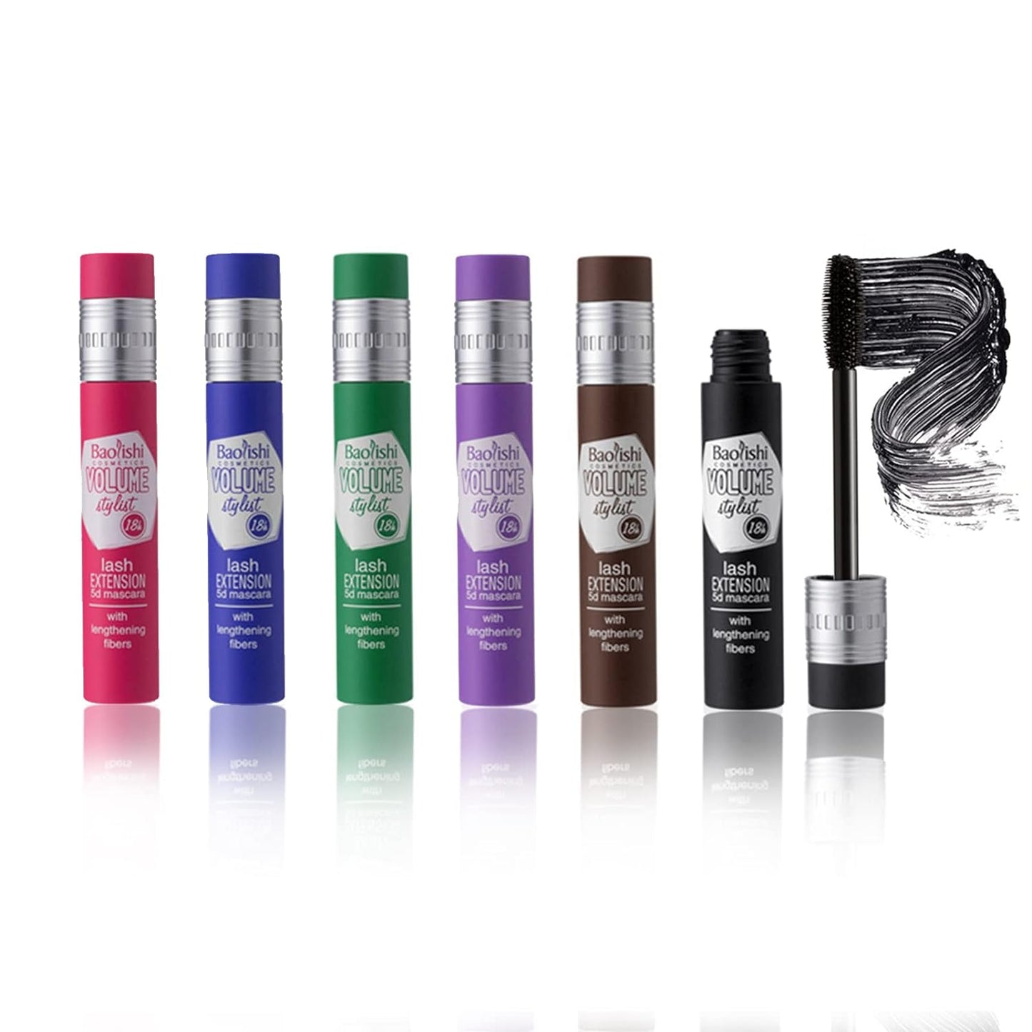 6 Colors Waterproof Mascara, Manga Lashes Extensions, Coloured Mascara Magic Color Skinny Mascara Blue Mascara Extra Long Thick & Voluminous Lash Mascara Perfect for Women Eye Makeup