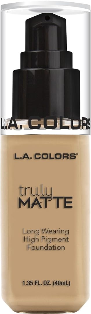 L.A. COLORS Truly Matte Foundation, Natural, 1.35 Fl Oz (Pack of 2)