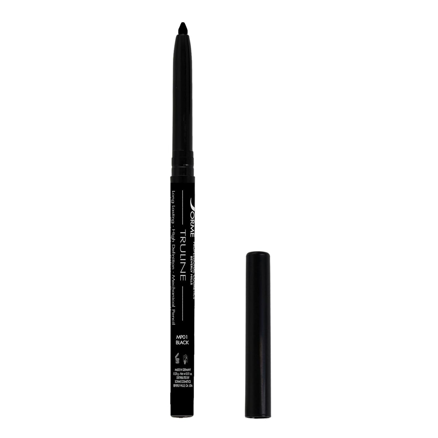 Sorme Cosmetics Truline Mechanical Eyeliner Pencil in Black (0.1oz) | Waterproof and Smudgeproof Black Gel Eyeliner for Women and Men | Enriched with Vitamins C and E to Nourish Skin