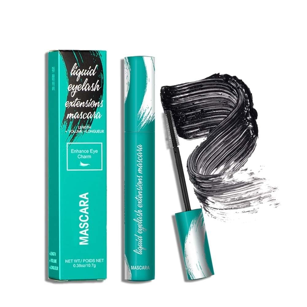 Mascara Liquid Lash Extensions Washable Mascara Waterproof and Smudge-Proof Mascara Volume and Length Long-Lasting 0.38 Ounce (Black)