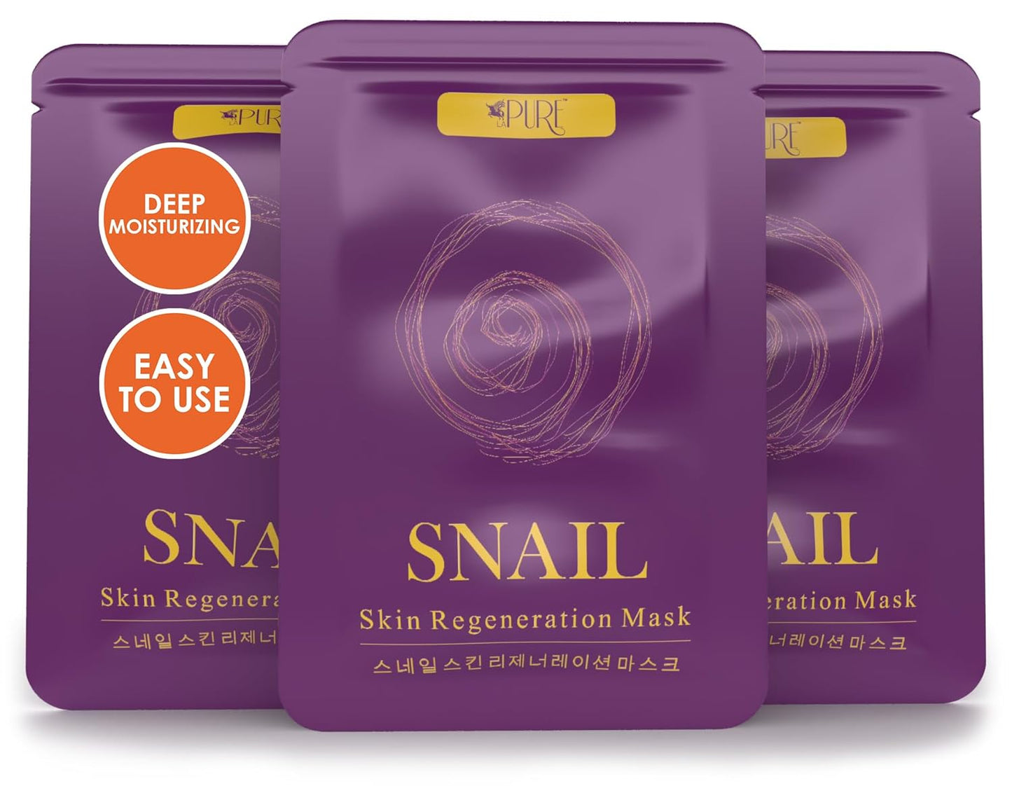 LA PURE Korean Face Mask - 10ct Snail Mucin Hydrating Face Masks Anti Wrinkle Anti Aging Deep Moisturizing Natural Snail Mucin Mask Sheet Mask Paraben Free Facial Skin Care Products Korean Skin Care