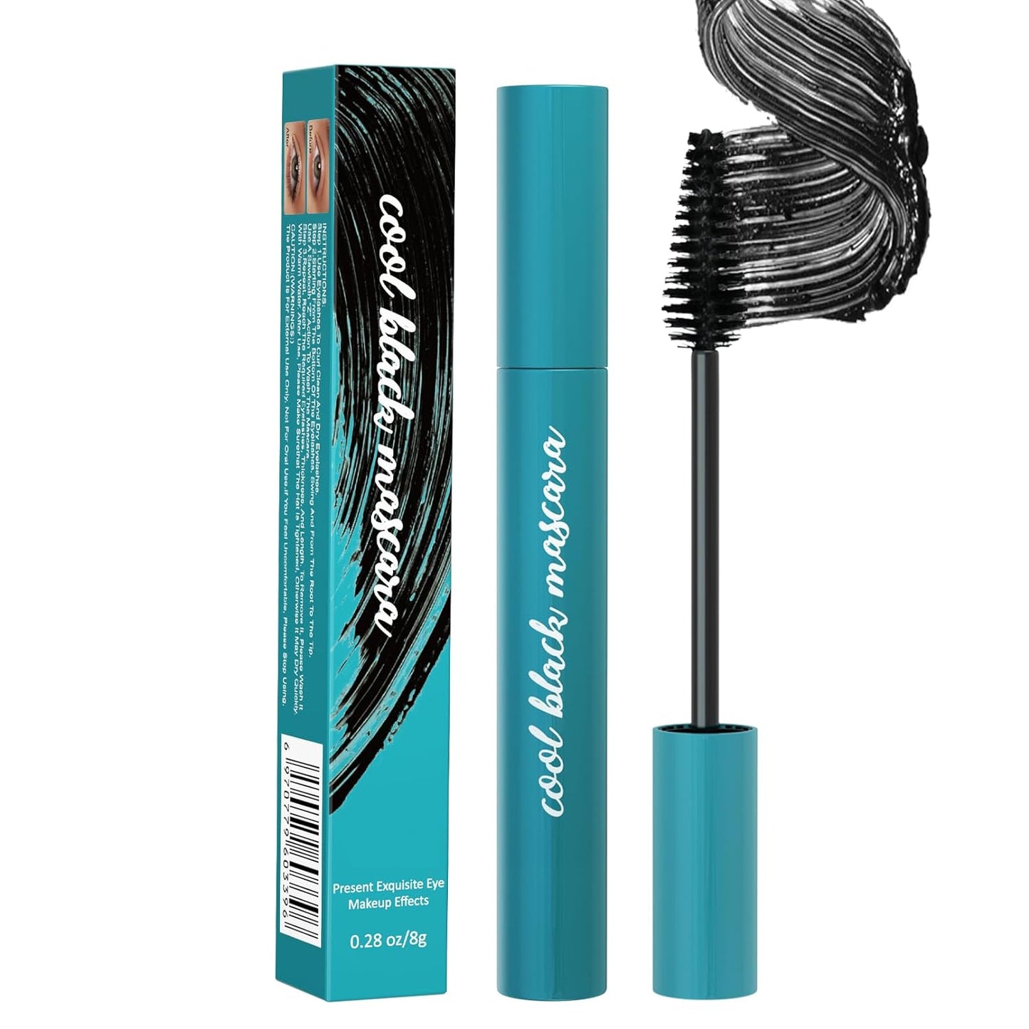 Adapow Mascara Liquid Lash Extensions, Mascara Volume, and Length Long-Lasting, Waterproof and Smudge-Proof(0.28oz/Black)