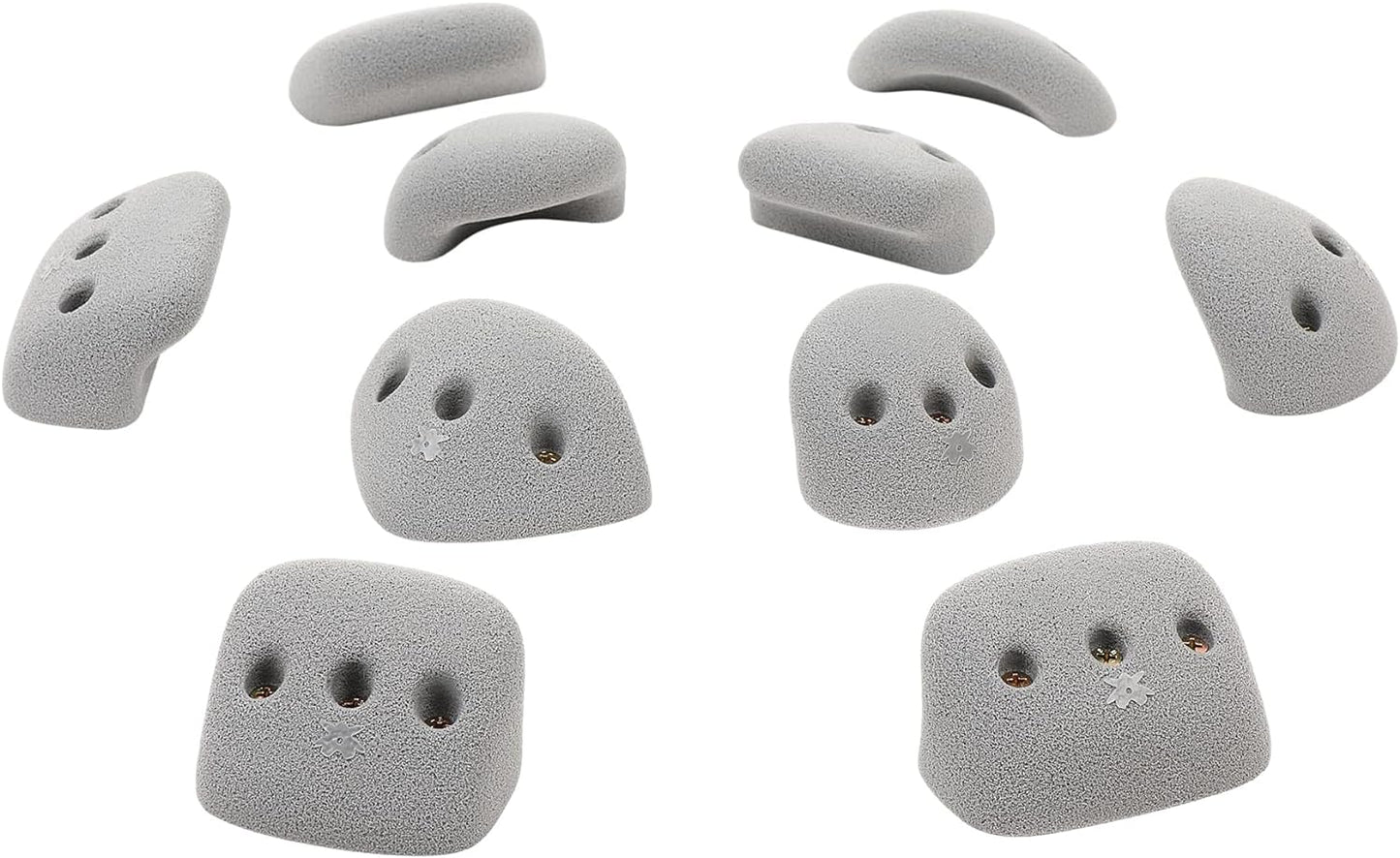 Atomik Climbing Set of 10 Medium Screw-On Basic Jugs in Gray