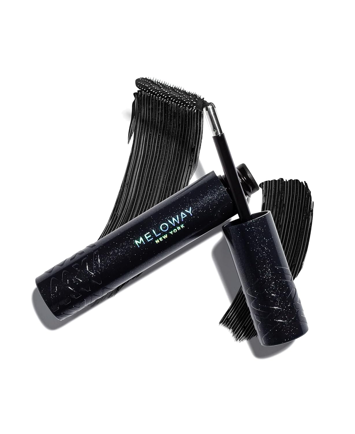 MELOWAY Your Way Mascara - Adjustable Wand, Lash-Conditioning Formula - Volumizing Lashes, Long-Lasting - Amino Acids, Argan Oil, Red Algae Extract - Vegan, Cruelty-Free, Clean - Super Black - 8 ml