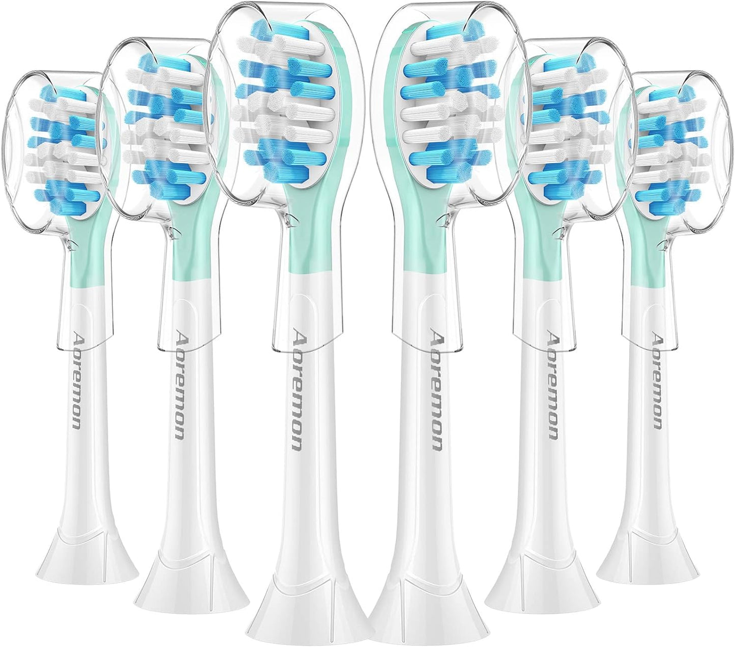 Aoremon Replacement Toothbrush Heads for Philips Sonicare C3 Premium Plaque Control HX9044/65 G3 Premium Gum Care HX9054/65, 6 Brush Heads, White
