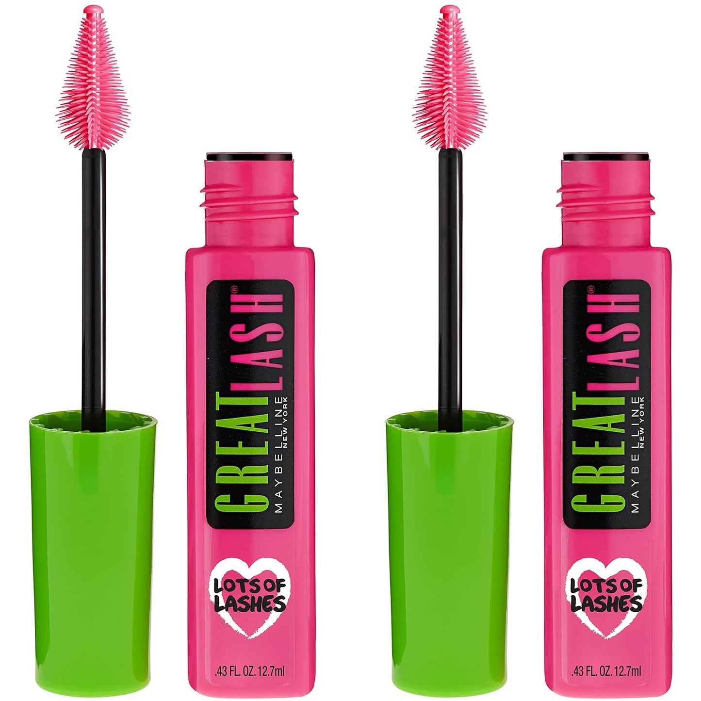 Maybelline New York Great Lash Lots Of Lashes Washable Mascara, Brownish Black, 0.86 fl oz, 2 Count