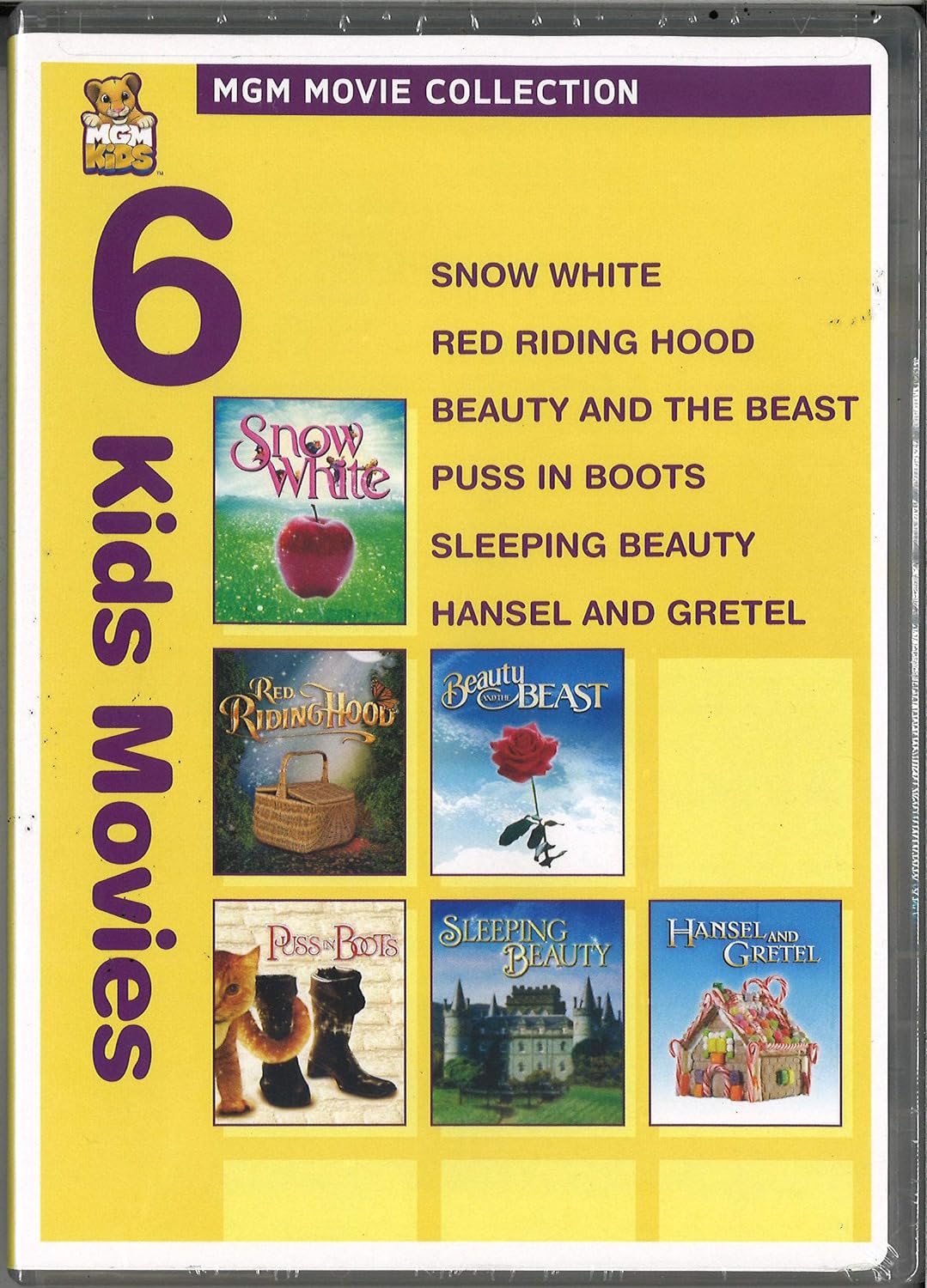6 Kids Movies: Snow White / Red Riding Hood / Beauty And The Beast / Puss In Boots / Sleeping Beauty / Hansel And Gretel