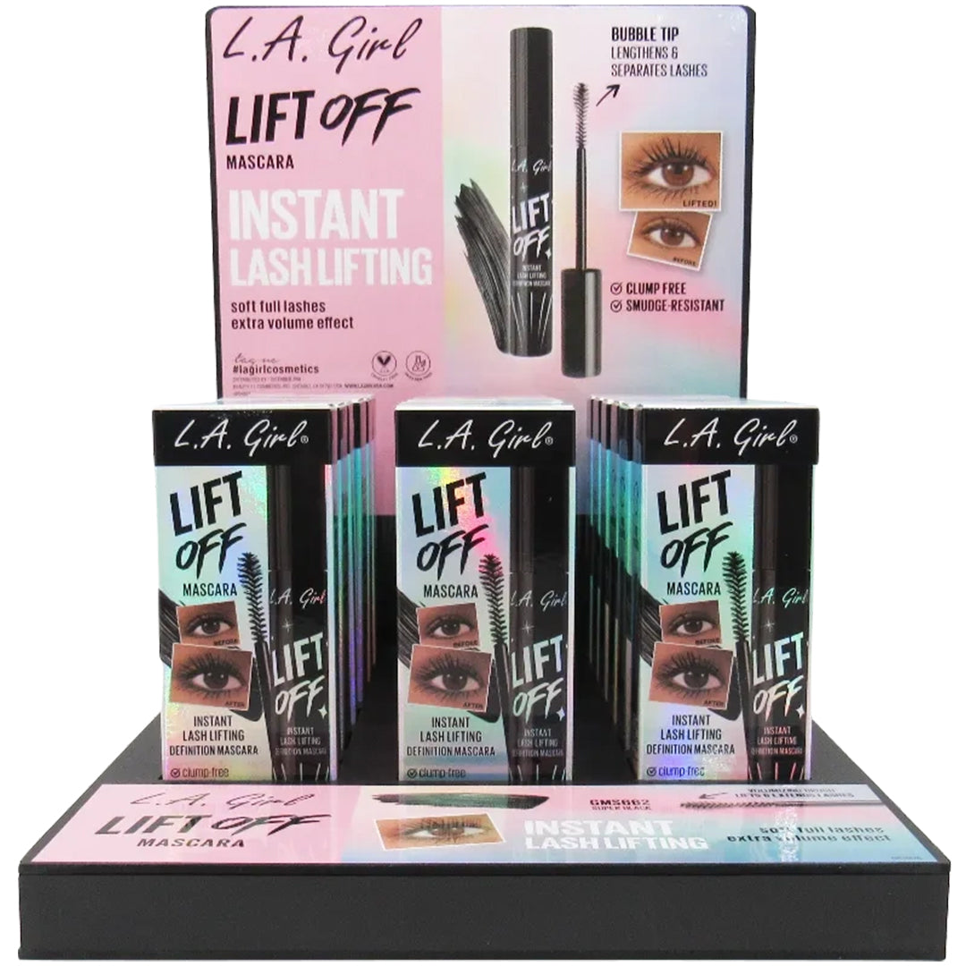 Máscara de Pestañas Lift Off L.A. Girl - Venta al por Mayor Display 18 Unidades (GPD482)