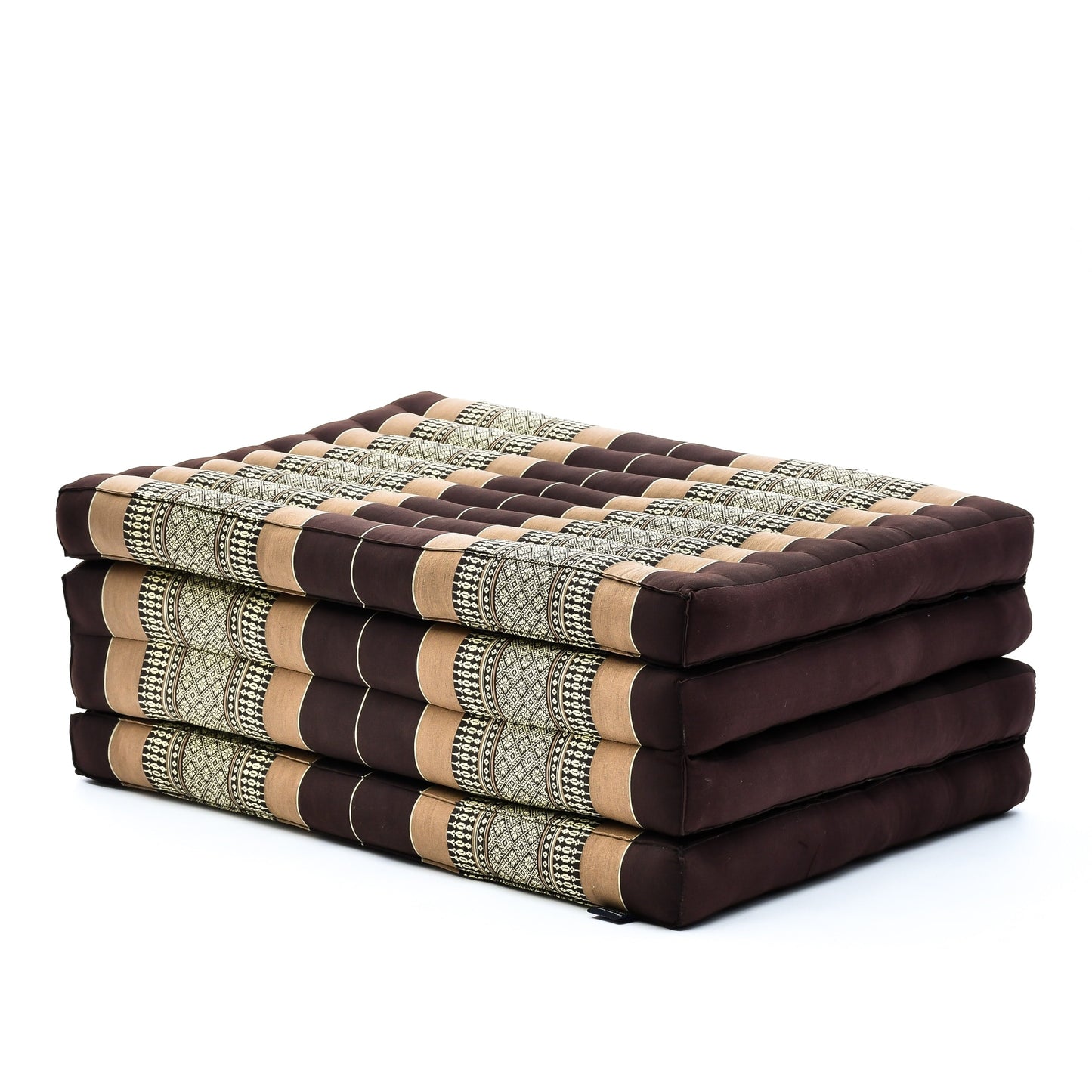 Leewadee Trifold Mattress Standard ¨C Comfortable Thai Massage Pad, Foldable Floor Mattress Filled with Kapok, Perfect to Use as a Sleeping Mat 79 x 28 inches, Brown