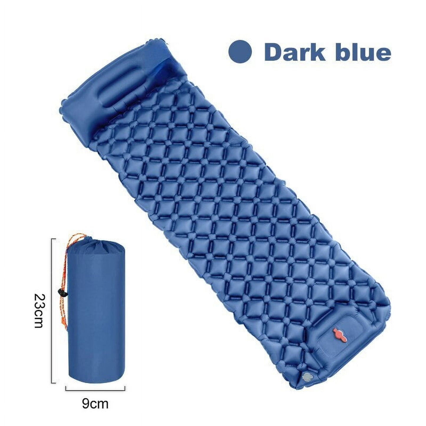 Outdoor Camping Inflatable Mattress Sleeping Pad With Pillows Ultralight Air Mat Built In Inflator Pump Hiking,Dark blue