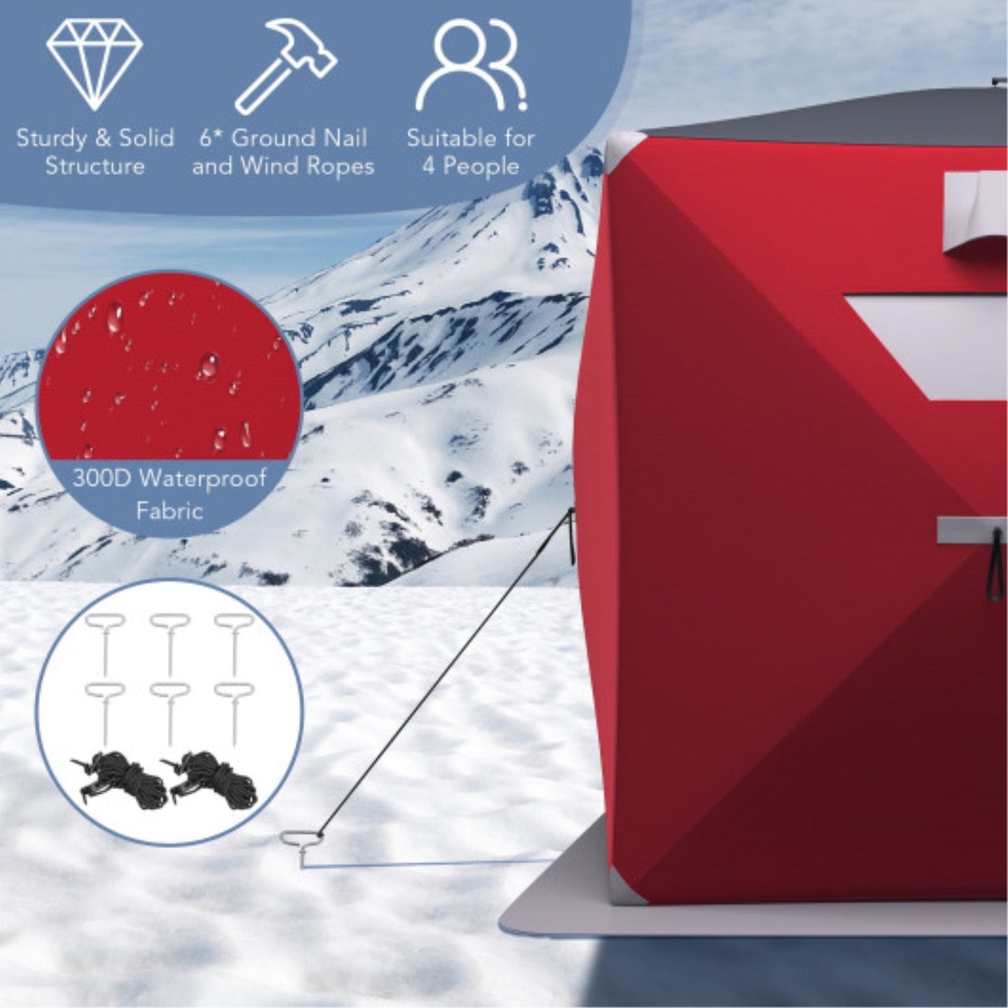 Portable 2-Person Ice Fishing Tent: Stay Warm and Comfortable in Freezing Temperatures