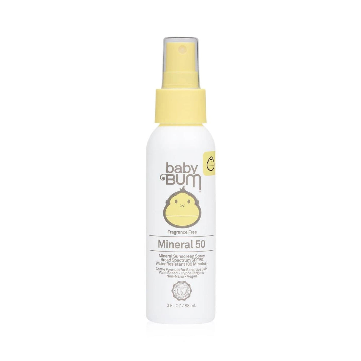 Sun Bum Baby Bum SPF 50 Mineral Sunscreen Spray - Fragrance Free 3 oz