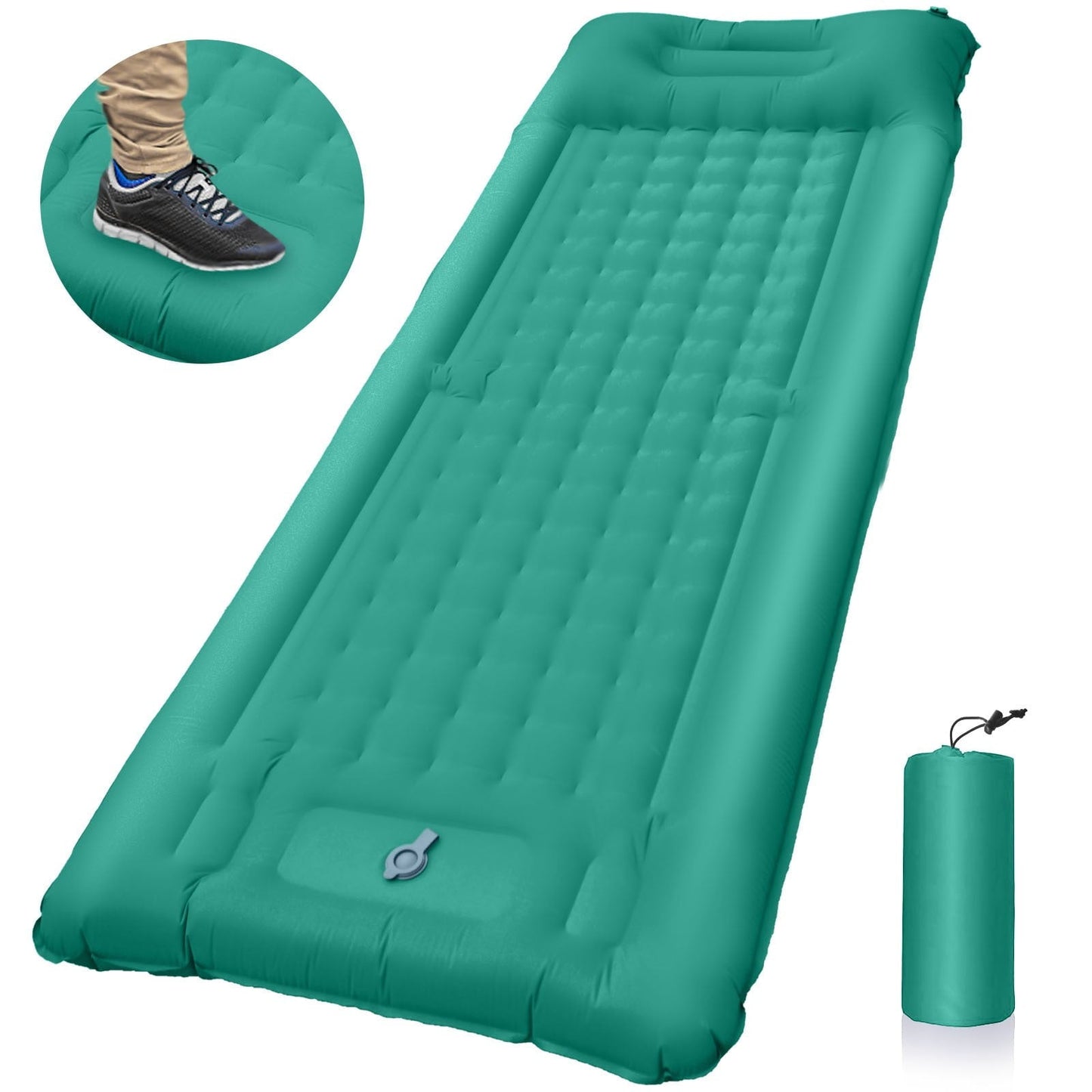 Ultra-Thick Camping Sleeping Pad Air Mattress Inflatable Sleeping Mat Foot Pump