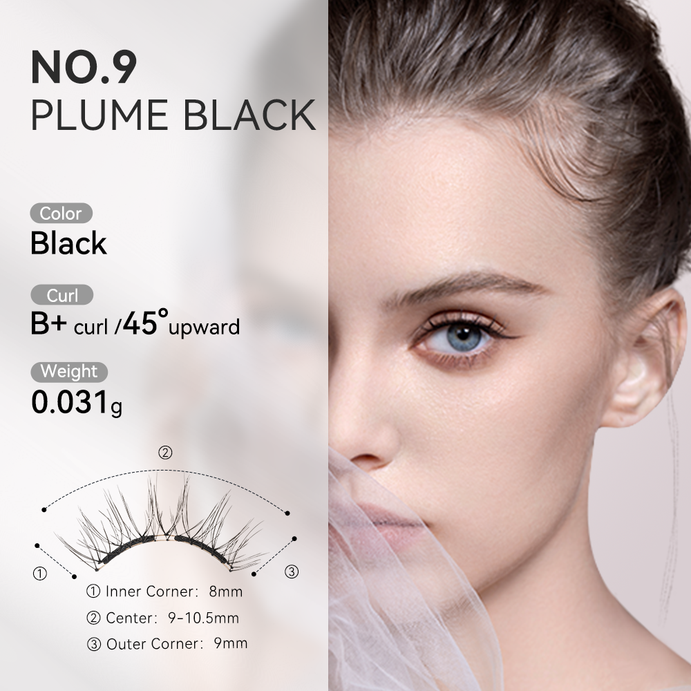 WOSADO Magnetic Lashes No.9 Plume Black