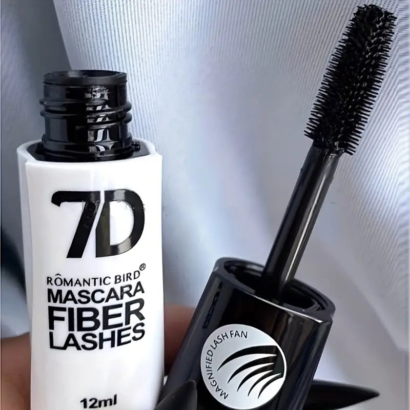 7D Silk Fiber Mascara 4D Effect Eyelashes Lengthening Makeup Tool, Waterproof Slender Mascara