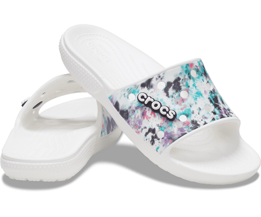 Crocs Unisex Classic Tie Dye Slide - White