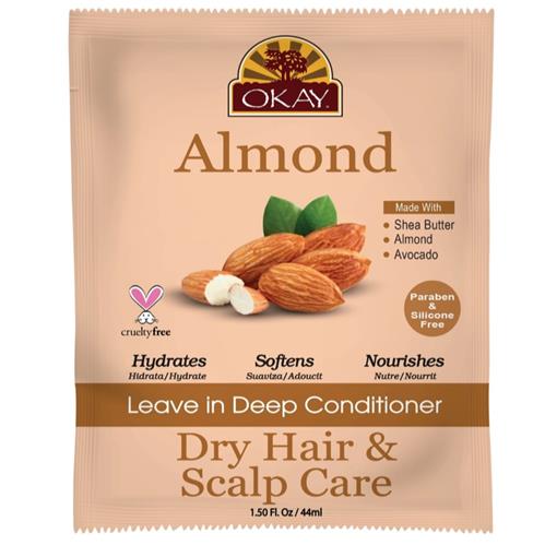 Okay Almond Dry Hair & Scalp Care Leave in Deep Conditioner, 1.5 Ounce