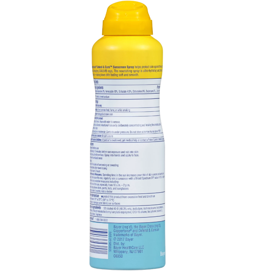 Coppertone Defend & Care SPF 50 Ultra Hydrate Spray 5 oz 1 Each, Citrus Scent