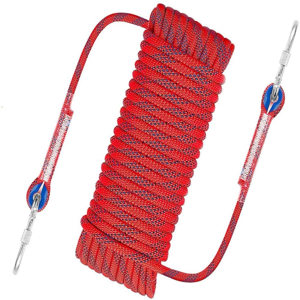 Nylon Rope Climbing Safety Rope Diameter 10Mm with Carabiner for Outdoor Hiking Accessories Sports Camping