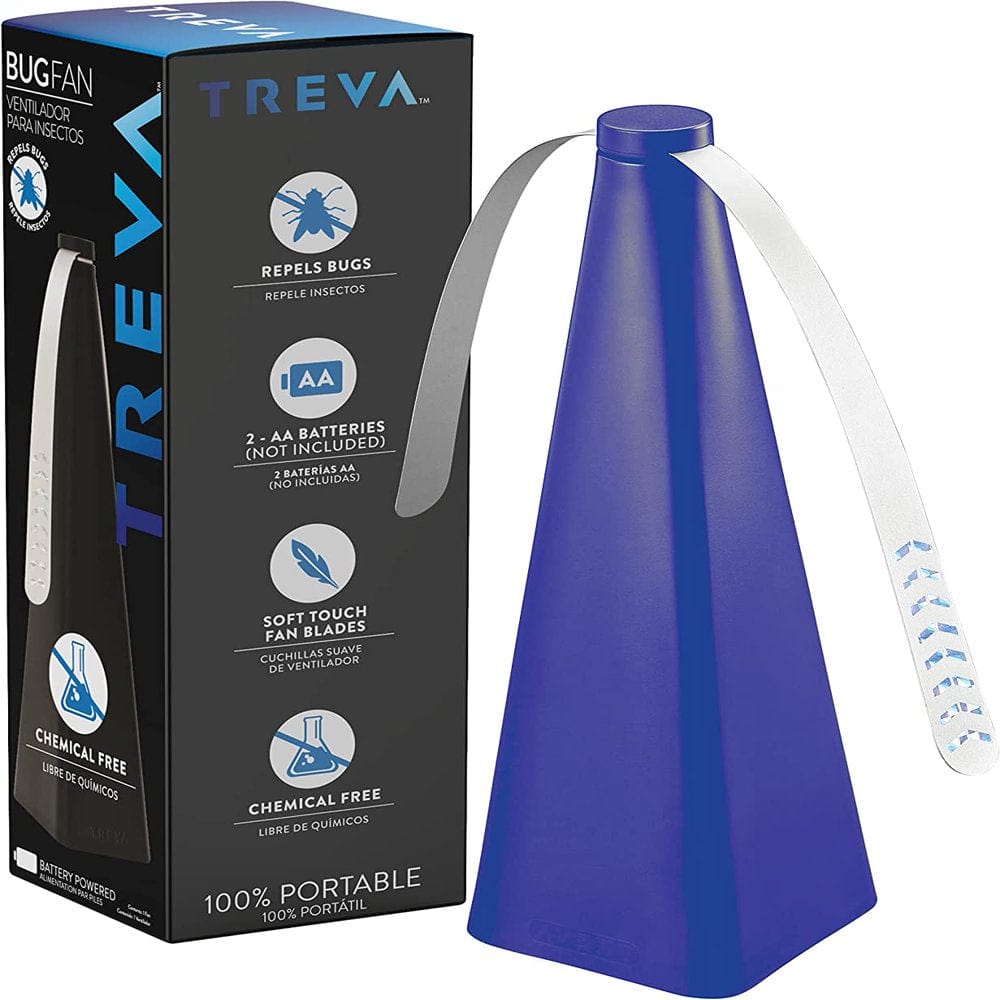 Treva Black Bug Repellent Fan, Soft Blade, Non-Toxic, Battery Powered, Single Item