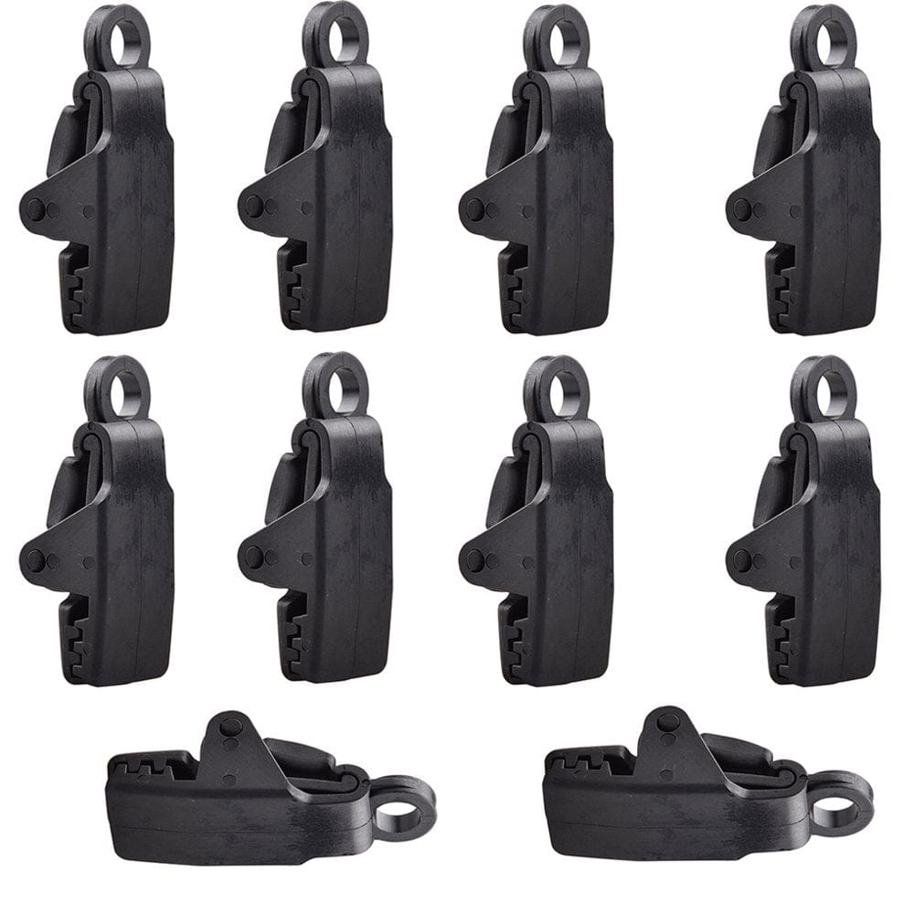 10 Pieces Tarp Clips Sturdy Plastic Carabiner Heavy Duty Windproof Awning Urgent Snap Tent Accessories Survival Tools for Hiking