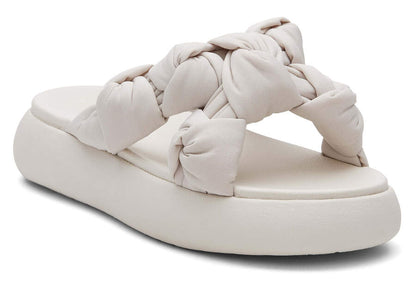 TOMS Womens Alpargata Mallow Crossover Knotted Slide - Putty