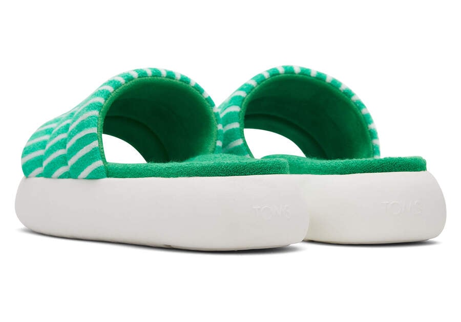 TOMS Womens Alpargata Mallow Terry Slide - Fern Green