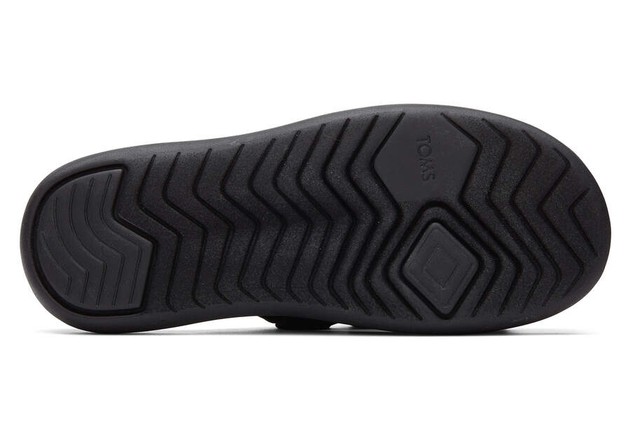 TOMS Womens Alpargata Mallow Crossover Knotted Slide - Black