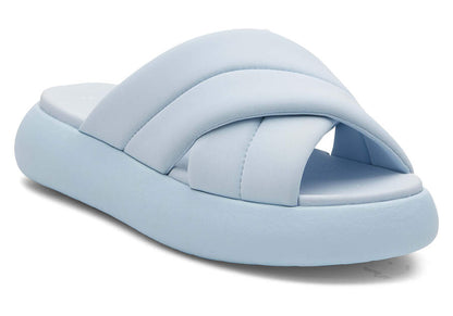 TOMS Womens Alpargata Mallow Crossover Repreve Slide - Jersey Blue