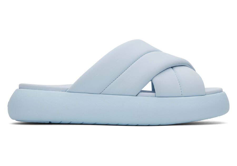 TOMS Womens Alpargata Mallow Crossover Repreve Slide - Jersey Blue