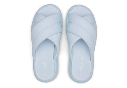 TOMS Womens Alpargata Mallow Crossover Repreve Slide - Jersey Blue