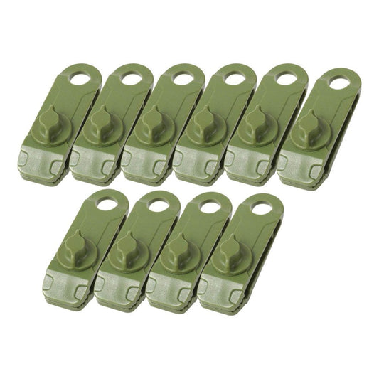 10X Camping Tent Clamps Holder Tarp Clips Heavy Duty Lock Grip Rope Green