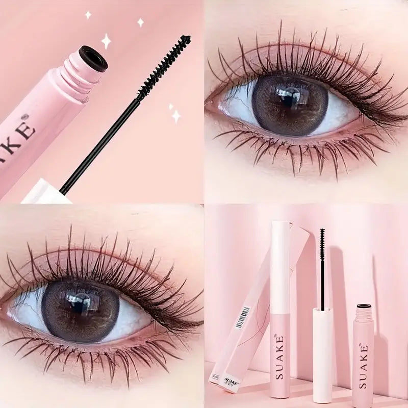 Waterproof Pink Tube Mascara: Long-lasting, Slender Lash Boost & Vegan Formula | Suitable for All Skin Types