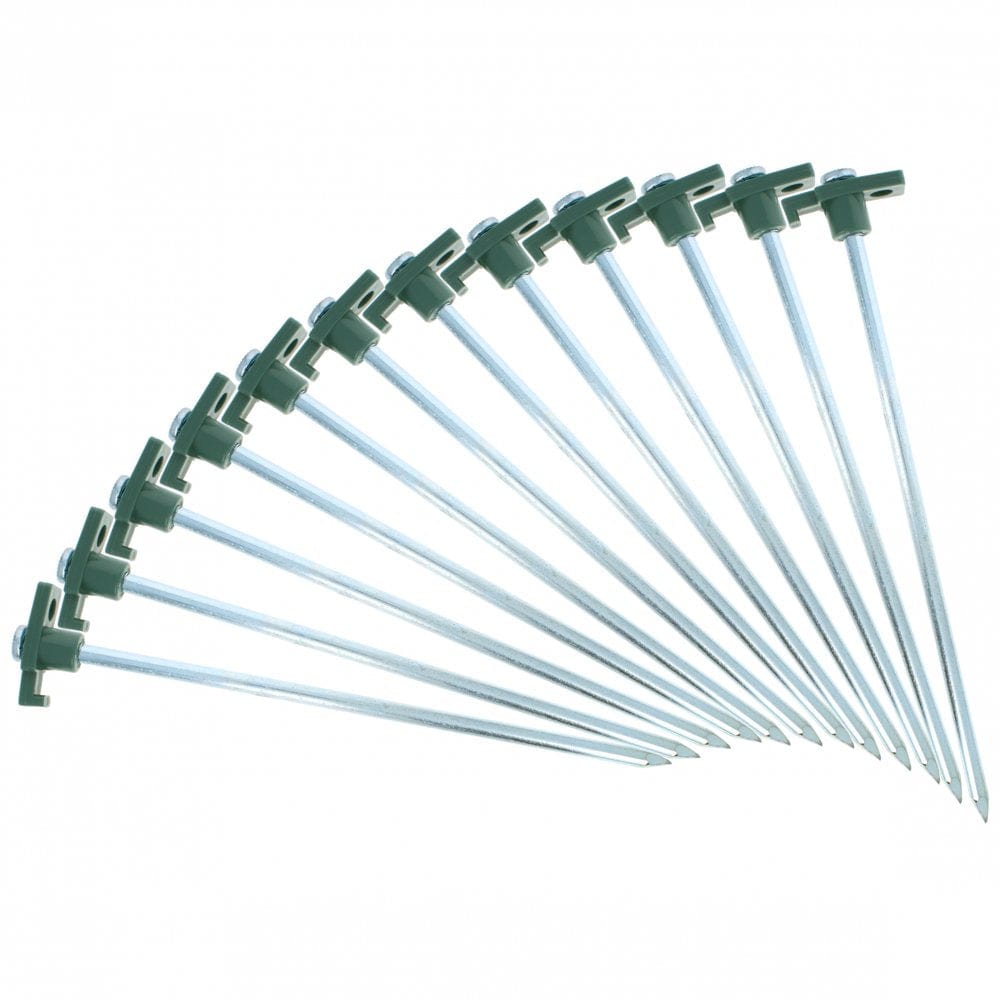 (20 Pack) ASR Outdoor Universal Galvanized Twisted Metal PVC Camping Gear Canopy Tent Stakes
