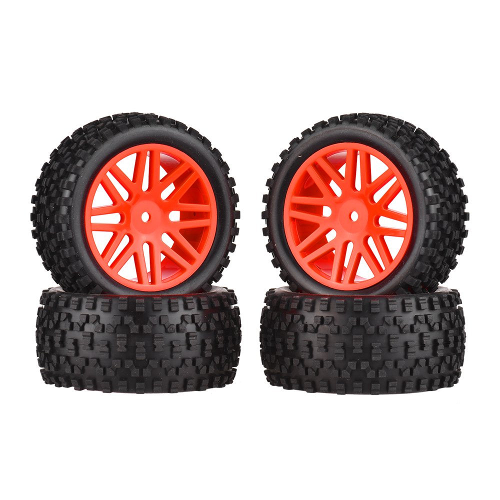 Docooler 4 PCS 76Mm Wheel Rim and Rubber Tire for 1:10 Scale Car DIY off Road Racing Car Tires 4WD Climbing Car Hobby Car Tyre Accessories