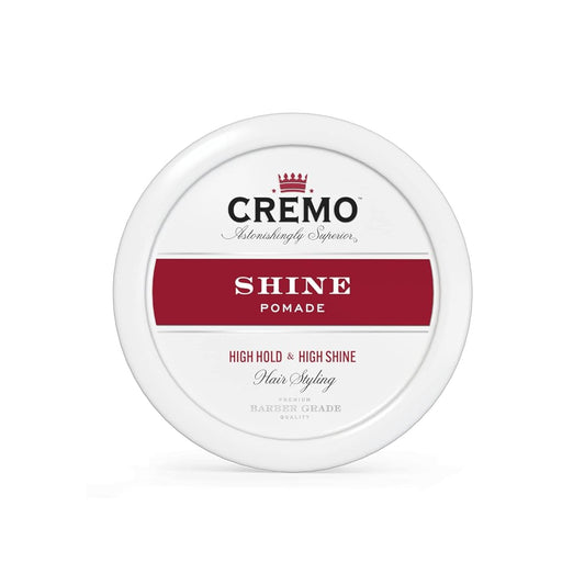 Cremo Premium Barber Grade Hair Styling Shine Pomade, High Hold & Shine, 4 Oz