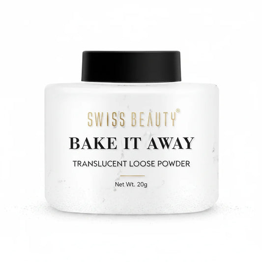 Swiss Beauty Bake It Away Makeup Loose Powder | Lightweight Setting Powder | Loose Compact Powder | Shade - Transparent, 28g