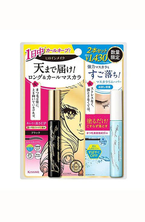 Kissme Heroine Mask Long Up Mascara Super WP& Speedy Mascara and  Remover S et 01