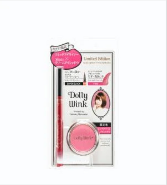 Dolly Wink Liquid Black Eyeliner  & Pink Cream Eyeshadow Set Limited