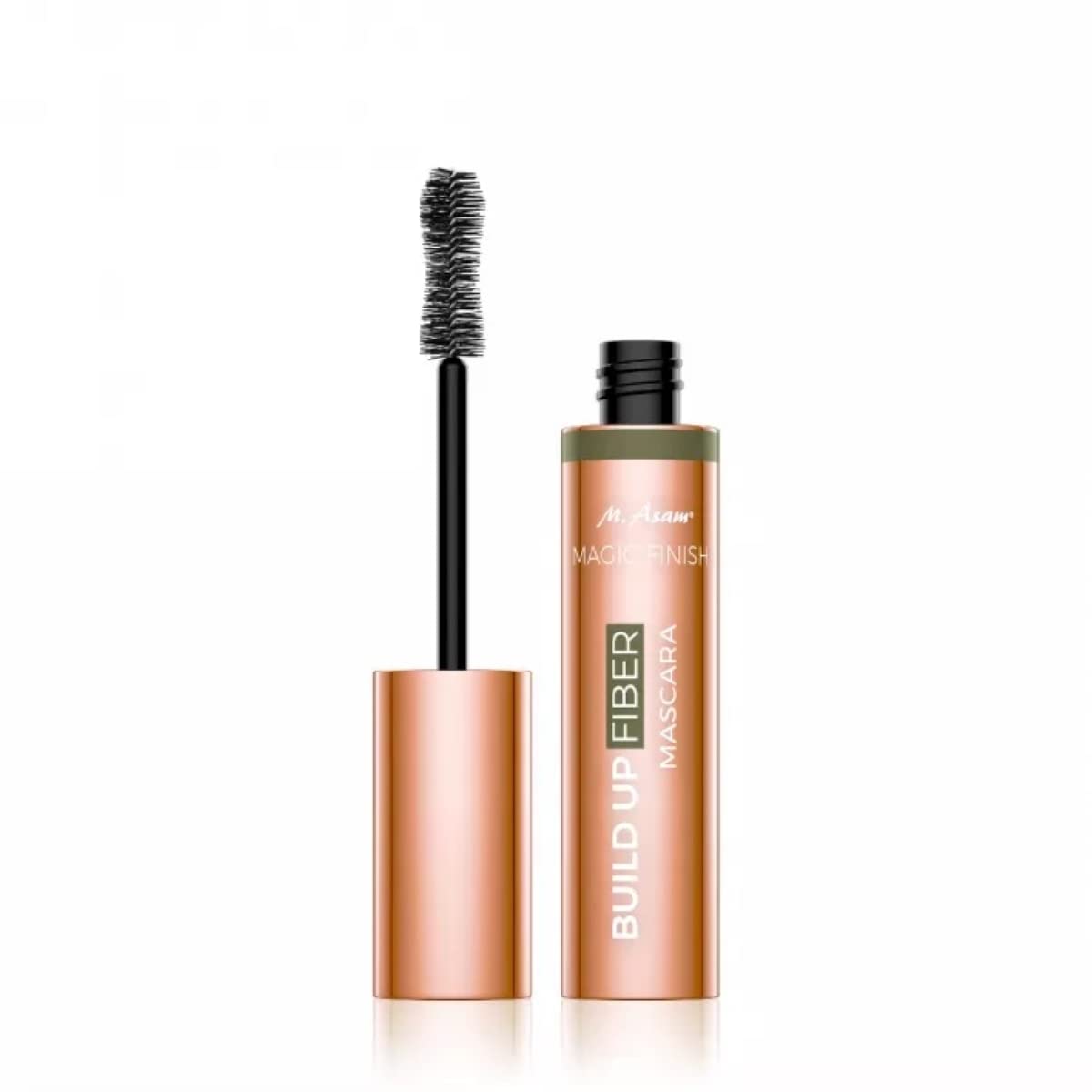 M. Asam Magic Finish Build Up Fiber Mascara – Deep Black mascara for instant build-up effect, layering texture & curvy brush for maximum volume & thickness, eye make-up with argan oil, 0.44 Fl Oz