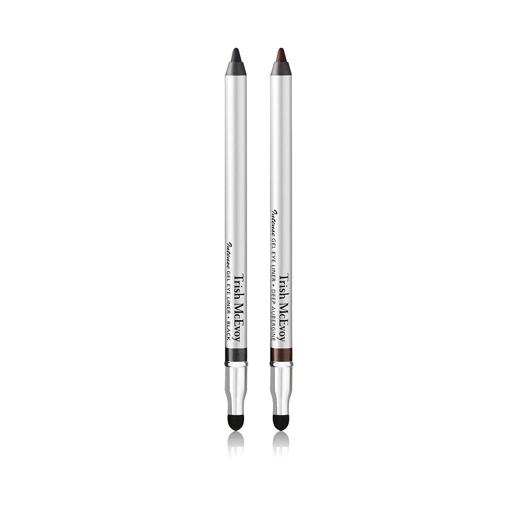 Trish McEvoy Intense Gel Eye Liner Duo, Includes Intense Gel Eye Liner in Deep Aubergine and Black, 2 Piece Set