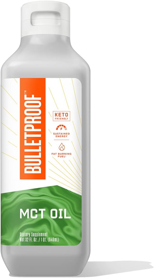 Bulletproof XCT MCT Oil Made with C10 and C8 MCT Oil, 32 Oz, Amplifies Energy, Keto Friendly