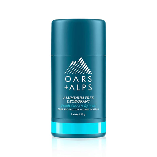 Oars + Alps Aluminum Free Deodorant for Men and Women, Dermatologist Tested and Made with Clean Ingredients, Travel Size, Fresh Ocean Splash, 1 Pack, 2.6 Oz