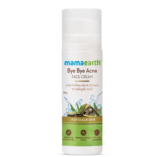 Mamaearth Bye Bye Acne Face Cream Face Moisturizer For Acne Prone Skin, with Willow Bark Extract & Salicylic Acid For Clear Skin - 30 g