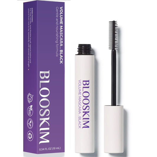 BlooSkim Mascara for Older Women: Benefit Waterproof Volume Extreme Length Lashes - Lengthening Lifting Eye Makeup Sensitive Washable Mascara - Black 0.34 Fl Oz